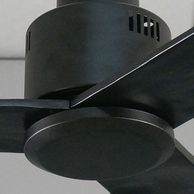 Contemporary Black Solid Wood Ceiling Fan 52" With Remote Control