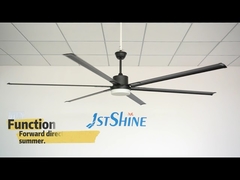 100 Inch Black Modern Metal Blade Large DC Motor Ceiling Fan With 3 Color LED Light