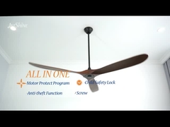 70 cali 3 Wentylator sufitowy z litego drewna z pilotem Cichy silnik prądu stałego