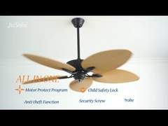 Wentylator sufitowy w stylu tropikalnym 56-calowy silnik prądu stałego 5-łopatkowy wentylator sufitowy z pilotem