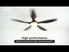 56-calowy wentylator sufitowy z jasnym czarnym plastikowym ostrzem