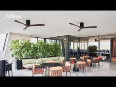 Walnut Wooden Ceiling Fan With Remote Control Energooszczędny Wysoka Prędkość