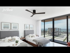 Ciemny wentylator sufitowy z drewna z silnikiem prądu stałego