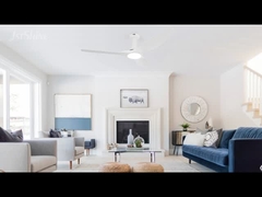 Biały/czarny wentylator sufitowy z silnikiem prądu stałego o zdalnym sterowaniu światłem