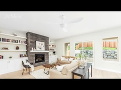 52-calowy biały wentylator sufitowy z rozgaszającym się światłem LED i zdalnym sterowaniem silnikiem prądu stałego