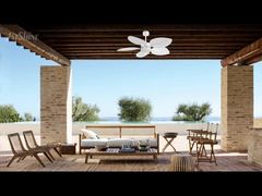 52-calowy dekoracyjny wentylator sufitowy tropikalny ze światłem, łopatki ABS, cichy silnik DC