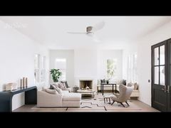 Nowoczesny wentylator sufitowy 48'' z plastikowymi łopatkami, silnikiem DC, model dwufunkcyjny z opcjonalnym zestawem oświetleniowym