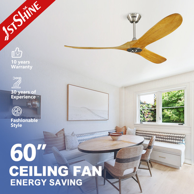 jakość  Hotel Decorative Wooden Blade Ceiling Fan With DC Motor Remote Control fabryka