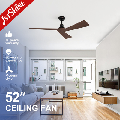 jakość  Lower Noise Sleek Black Ceiling Fan with Dark Wood Grain Blades and Remote Control Switch Type fabryka