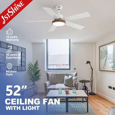 Dobra cena. LED Smart Ceiling Fan Light White Finish 5 MDF Blade Wysoka prędkość w Internecie