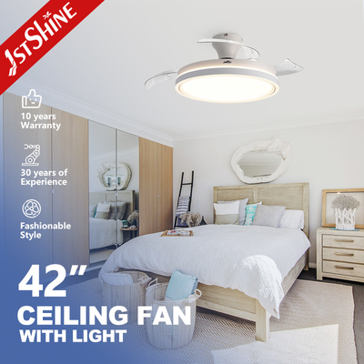 jakość  Flush Mounted 42" Retractable Ceiling Fan Light DC Motor 6 Speed Remote Control fabryka