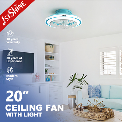 jakość  Blue Modern 220V LED Ceiling Fan With Dimming LED Light And Remote Control fabryka