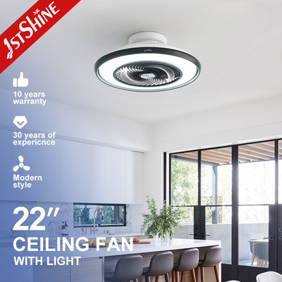jakość  22 Inches Flush Mount Led Bladeless Ceiling Fan Low Profile Dimming Light fabryka