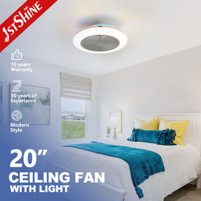 Dobra cena. Mini Safe 20 Inch Bladeless LED Ceiling Fan Flush Mount Z RGB Light DC Motorem w Internecie